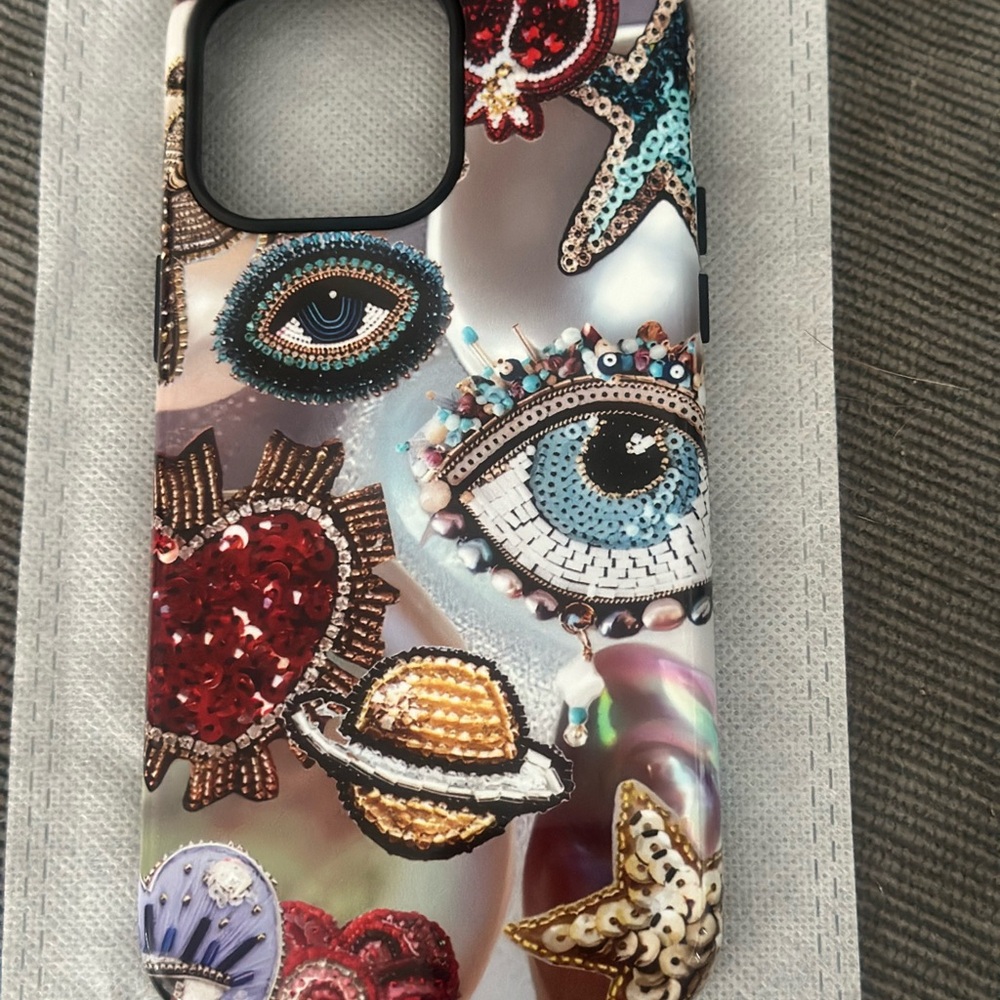 Red and Blue Cosmic Eye Phone Case with Artistic Design